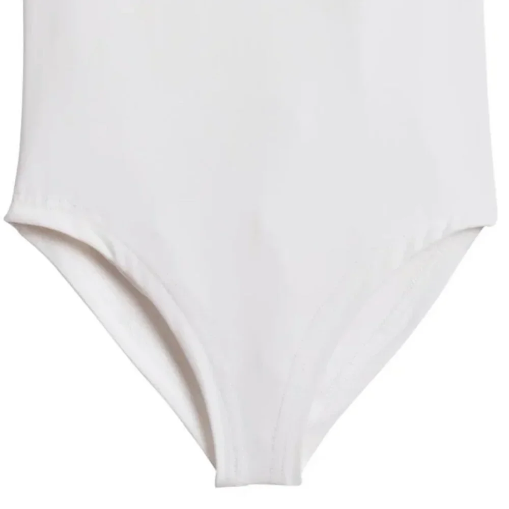 Danskin Childs I 6X-7 Tank Leotard White Scoop Neck Dance